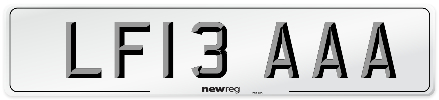 LF13 AAA Number Plate from New Reg